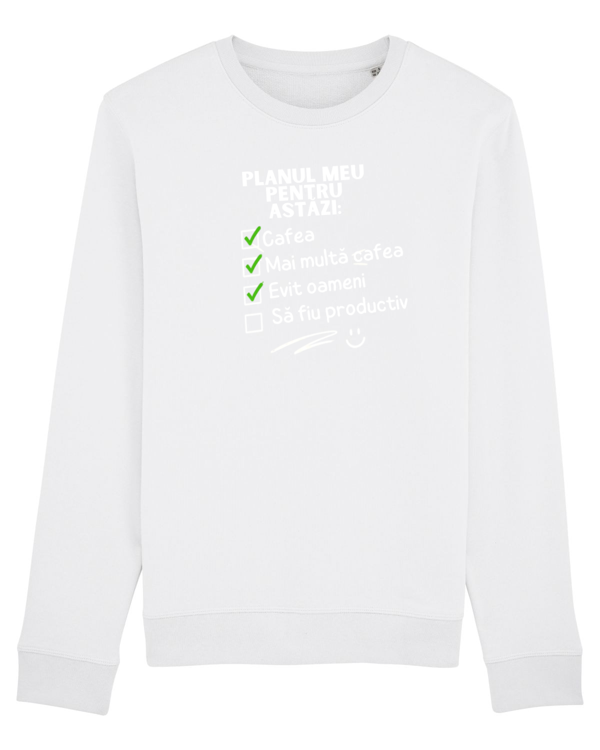 Bluză mânecă lungă Unisex Rise White