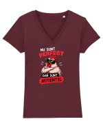 Nu sunt perfect. Dar sunt autentic  Tricou mânecă scurtă guler V Damă Evoker