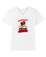 Nu sunt perfect. Dar sunt autentic  Tricou mânecă scurtă guler V Bărbat Presenter