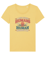 Funny Kindness Compassion Empathy Better Human Humor Tricou mânecă scurtă guler larg fitted Damă Expresser