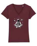 Astronaut -meditatie Tricou mânecă scurtă guler V Damă Evoker
