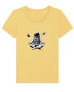 Astronaut -meditatie Tricou mânecă scurtă guler larg fitted Damă Expresser
