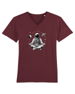 Astronaut -meditatie Tricou mânecă scurtă guler V Bărbat Presenter