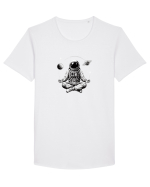 Astronaut -meditatie Tricou mânecă scurtă guler larg Bărbat Skater