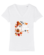 Hello Autumn  Tricou mânecă scurtă guler V Damă Evoker