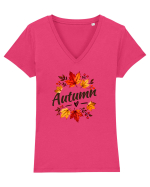 Autumn  Tricou mânecă scurtă guler V Damă Evoker