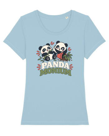 Funny Panda Humor Bamboos Pandas Lover Cute Animal Pun Sky Blue