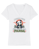 Funny Panda Lover Cute Bamboos Animal Humor Pandas Pun Tricou mânecă scurtă guler V Damă Evoker