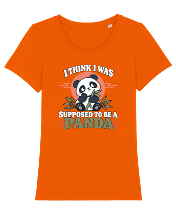 Funny Panda Lover Cute Bamboos Animal Humor Pandas Pun Bright Orange