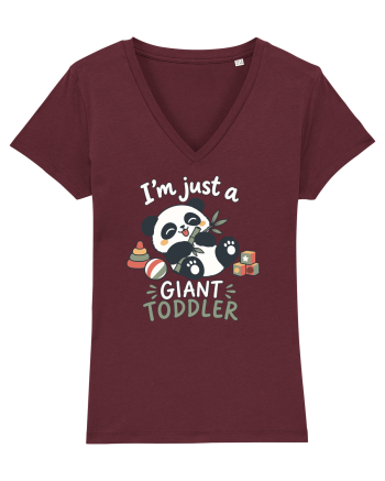 Funny Panda Toddler Humor Cute Pandas Lover Animals Pun Burgundy