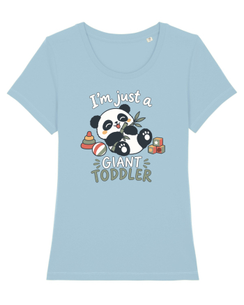 Funny Panda Toddler Humor Cute Pandas Lover Animals Pun Sky Blue