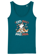 Funny Feline Cartoon Cat vs Dog Humor Cute Pet Animals Maiou Damă Dreamer