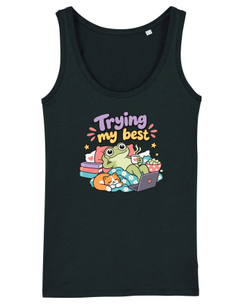 Funny Frog Procrastination Humor Relaxing Frogs Lover Lazy Black