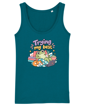 Funny Frog Procrastination Humor Relaxing Frogs Lover Lazy Ocean Depth