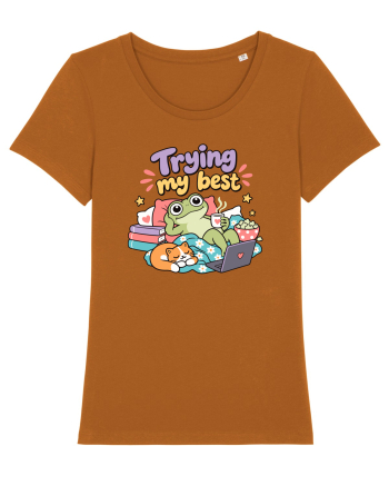 Funny Frog Procrastination Humor Relaxing Frogs Lover Lazy Roasted Orange