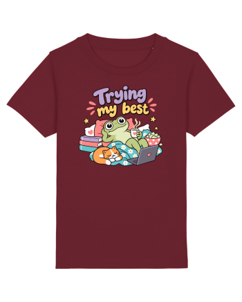 Funny Frog Procrastination Humor Relaxing Frogs Lover Lazy Burgundy