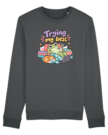 Funny Frog Procrastination Humor Relaxing Frogs Lover Lazy Anthracite