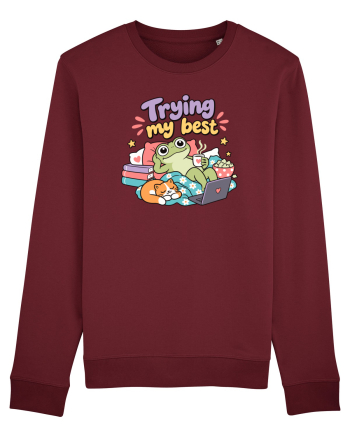 Funny Frog Procrastination Humor Relaxing Frogs Lover Lazy Burgundy