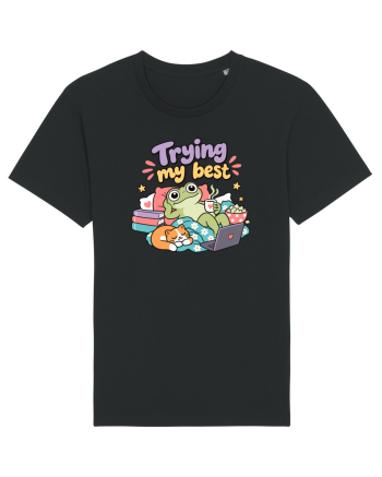 Funny Frog Procrastination Humor Relaxing Frogs Lover Lazy Black
