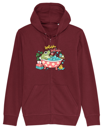 Funny Frog Relaxation Spa Bath Humor Relaxing Frogs Lover Burgundy