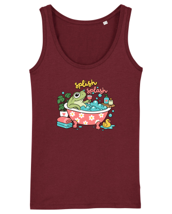 Funny Frog Relaxation Spa Bath Humor Relaxing Frogs Lover Burgundy