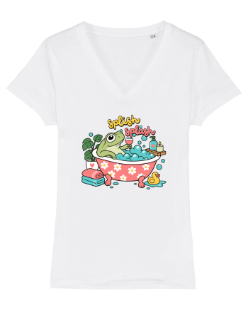 Funny Frog Relaxation Spa Bath Humor Relaxing Frogs Lover White