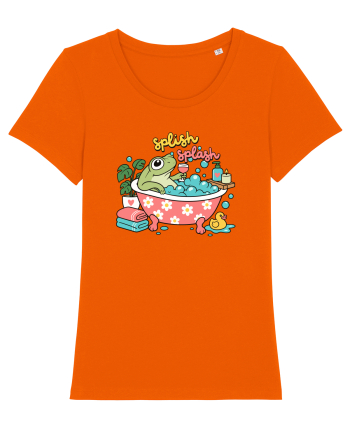 Funny Frog Relaxation Spa Bath Humor Relaxing Frogs Lover Bright Orange