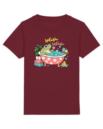 Funny Frog Relaxation Spa Bath Humor Relaxing Frogs Lover Burgundy