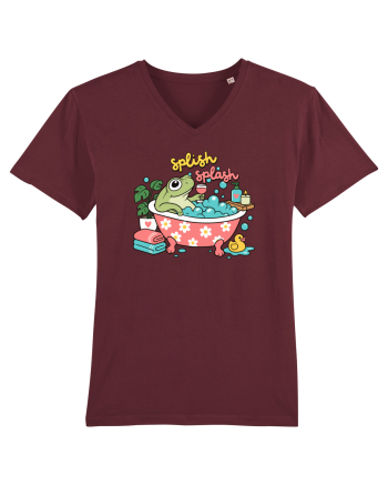 Funny Frog Relaxation Spa Bath Humor Relaxing Frogs Lover Burgundy
