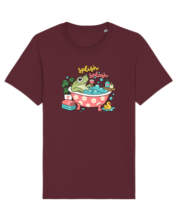 Funny Frog Relaxation Spa Bath Humor Relaxing Frogs Lover Burgundy