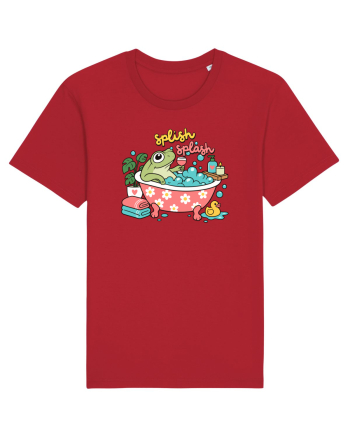 Funny Frog Relaxation Spa Bath Humor Relaxing Frogs Lover Red