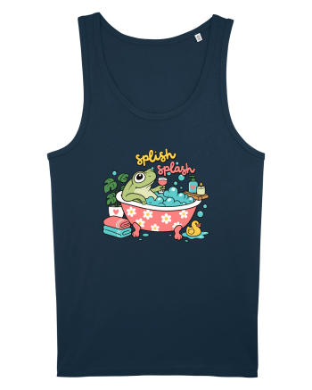 Funny Frog Relaxation Spa Bath Humor Relaxing Frogs Lover Navy