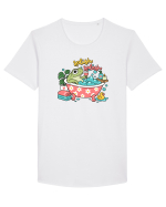Funny Frog Relaxation Spa Bath Humor Relaxing Frogs Lover Tricou mânecă scurtă guler larg Bărbat Skater