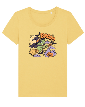 Funny Halloween Frog Witch Broomstick Pumpkin Bat Cute Broom Jojoba
