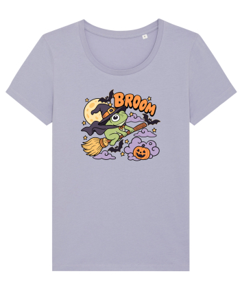 Funny Halloween Frog Witch Broomstick Pumpkin Bat Cute Broom Lavender