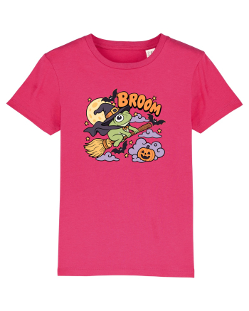 Funny Halloween Frog Witch Broomstick Pumpkin Bat Cute Broom Raspberry