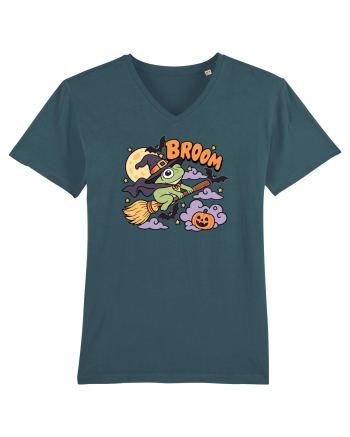 Funny Halloween Frog Witch Broomstick Pumpkin Bat Cute Broom Stargazer