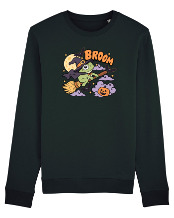 Funny Halloween Frog Witch Broomstick Pumpkin Bat Cute Broom Black