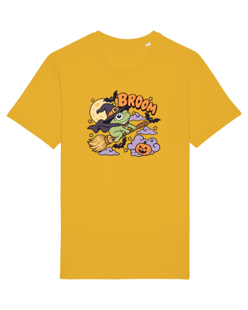 Funny Halloween Frog Witch Broomstick Pumpkin Bat Cute Broom Spectra Yellow