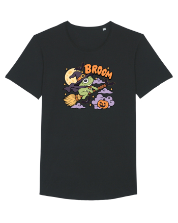 Funny Halloween Frog Witch Broomstick Pumpkin Bat Cute Broom Black