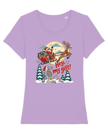 Funny Christmas Skeleton Santa Sleigh Reindeer Present Snatch Lavender Dawn