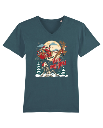 Funny Christmas Skeleton Santa Sleigh Reindeer Present Snatch Stargazer