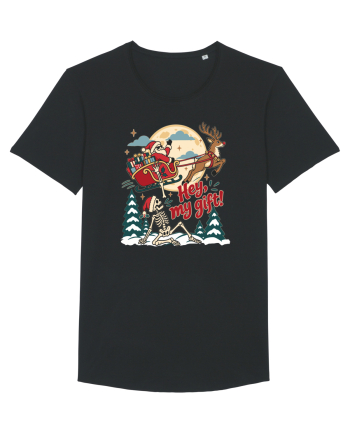 Funny Christmas Skeleton Santa Sleigh Reindeer Present Snatch Black