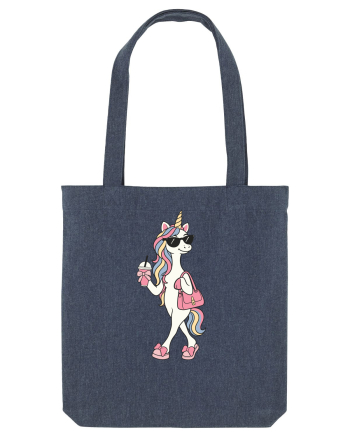 Stylish Unicorn with Sunglasses and Rainbow Hair Pretty Cute Midnight Blue
