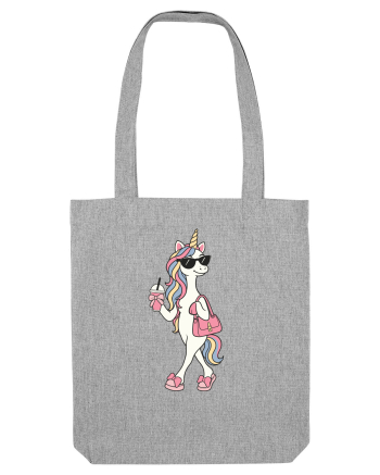 Stylish Unicorn with Sunglasses and Rainbow Hair Pretty Cute Heather Grey