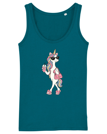 Stylish Unicorn with Sunglasses and Rainbow Hair Pretty Cute Ocean Depth