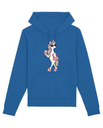 Stylish Unicorn with Sunglasses and Rainbow Hair Pretty Cute Royal Blue