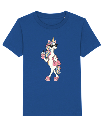 Stylish Unicorn with Sunglasses and Rainbow Hair Pretty Cute Majorelle Blue