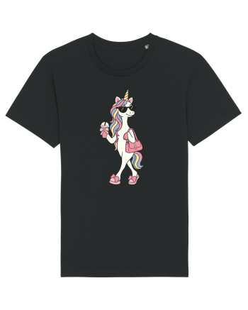 Stylish Unicorn with Sunglasses and Rainbow Hair Pretty Cute Black