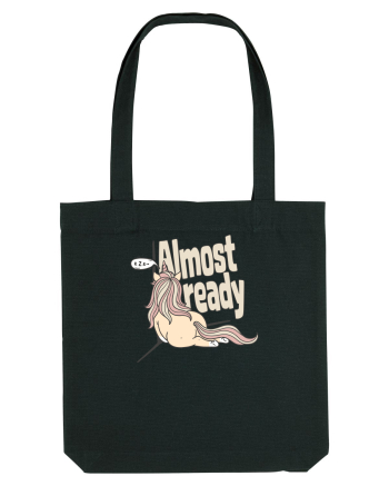 Funny Lazy Unicorn Almost Ready Tired Morning Sarcastic Joke Black